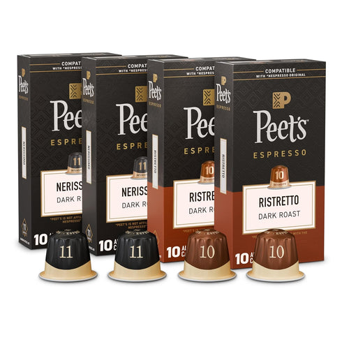 Peet's Coffee, Dark Roast Espresso Capsules Variety Pack, Compatible with Nespresso Original