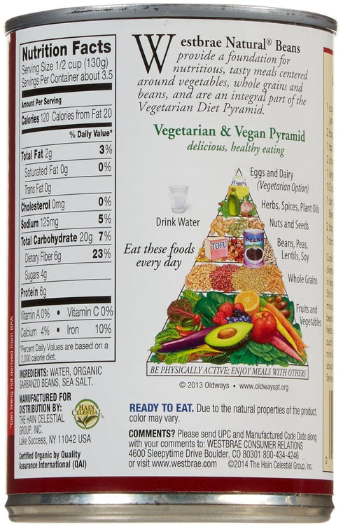 Beans-15 Oz-3 Pack Westbrae Organic Garbanzo