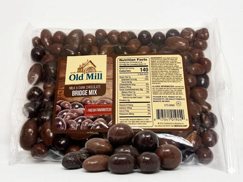 Generic 16 oz's Chocolate Bridge Mix Candy, Assorted Milk & Dark Chocolate Covered Nuts & Fruit, Old Mill