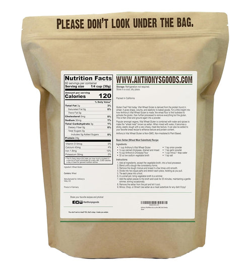 4 lb, Anthony's Vital Wheat Gluten, Vegan, Non GMO, Keto Friendly, Low Carb
