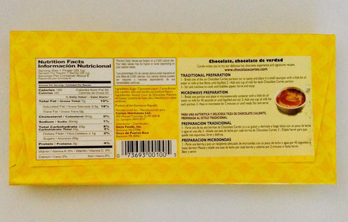 (2 Pack, 7 oz Chocolate Corts Sweet Chocolate for Hot Chocolate Each) Puerto Rican & Dominican Bean-to-Bar Chocolate