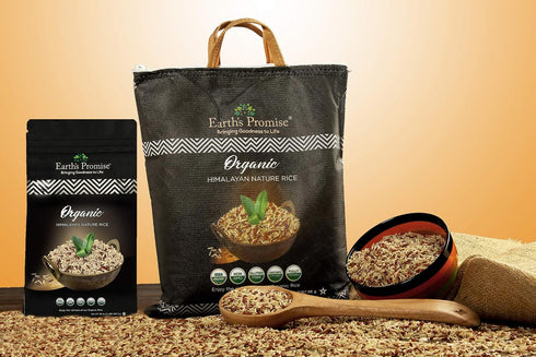 Earth's Promise 80 oz (5 lb) Heritage Gardens Organic Himalayan Nature Rice Rare Heirloom Grain, Single Origin