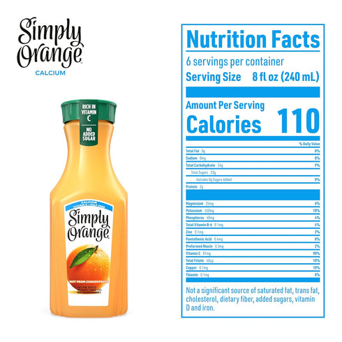 46 oz Simply Orange Juice with Calcium Bottle, fl