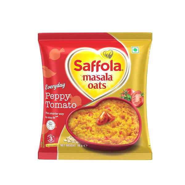 Saffola Masala Oats Peppy Tomato, 39 grams (Pack of 6) - Vegetarian -