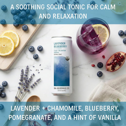 75mg 12oz (12 Pack) NA Beverage Social Tonic, Non-Alcoholic Functional Mocktails with of Magnesium for Calm