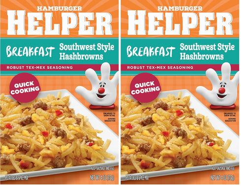 Hamburger Helper BREAKFAST Southwest Style Hashbrowns, 4 oz (Pack of 2)