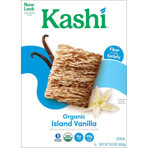 16.3oz (1 Kashi Cold Breakfast Cereal, Vegan, Organic Fiber Cereal, Island Vanilla, Box Box)