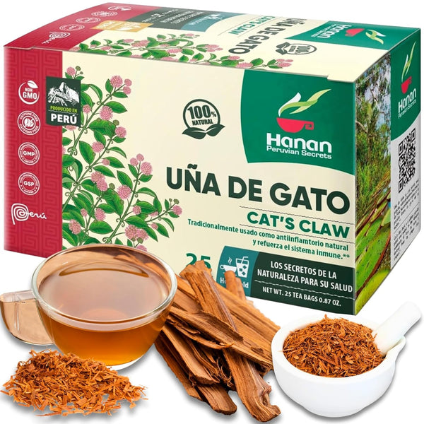 Hanan Cats Claw Tea Ua de Gato 25 Herbal Teabags Wild Una