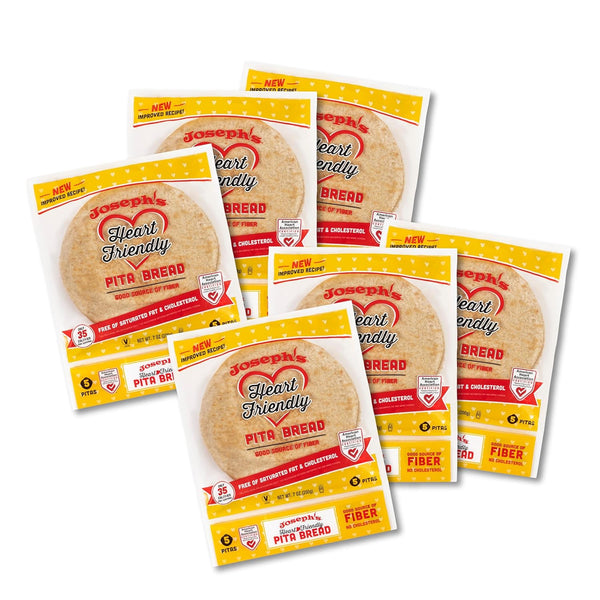 Joseph's Heart-Friendly Pita Bread, 3g Net Carbs Per Serving, 6-Pack (5 Per