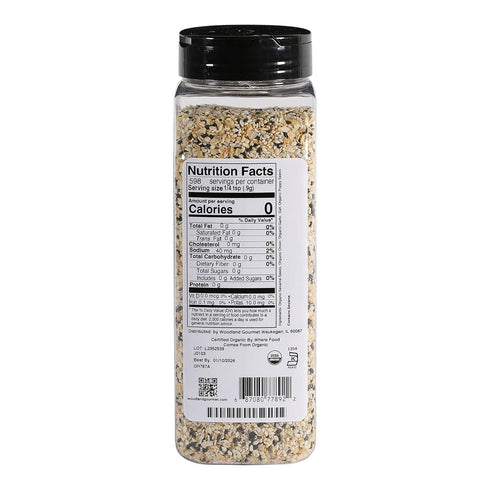 19 oz Organic Everything Bagel Seasoning, USDA Certified Organic Everything Seasoning Blend with Sesame, Poppy, Garlic