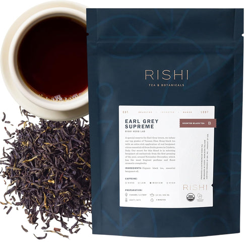 Rishi Tea Earl Grey Supreme Tea - Organic, Caffeinated Loose Leaf Tea