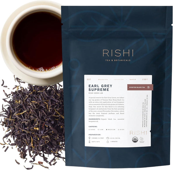 Rishi Tea Earl Grey Supreme Tea - Organic, Caffeinated Loose Leaf Tea
