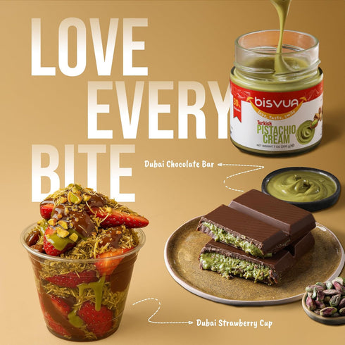 30%, 7 Oz (200g) BISVUA Premium Pistachio Cream Natural Sweet Pistachio Butter Spread for Dubai Chocolate Bar, Knafeh