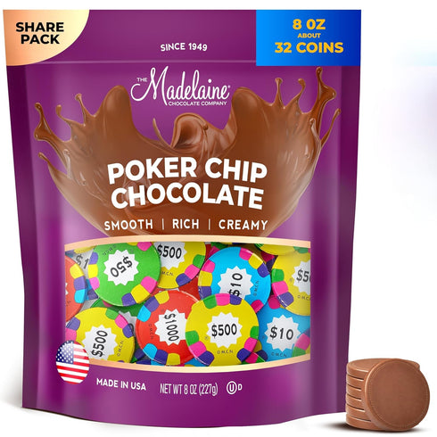 Madelaine Milk Chocolate Poker Chip Candy Individually Wrapped Casino Coins Fun Treats