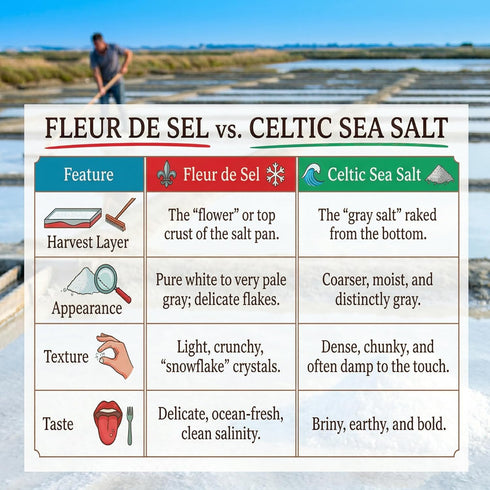 1.5 Oz Straight from France Genuinely French, Authentic French Fleur De Sel, Unrefined Hand Harvested Finishing Sea