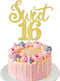 Rsstarxi 1 Pack Sweet 16th Birthday Cake Topper Cheers to 16 Years Sweet
