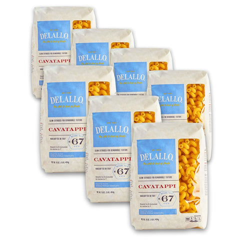DeLallo Cavatappi Pasta, 1 Pound Bag, 8 Pack, Spiral Shape Noodles, Made