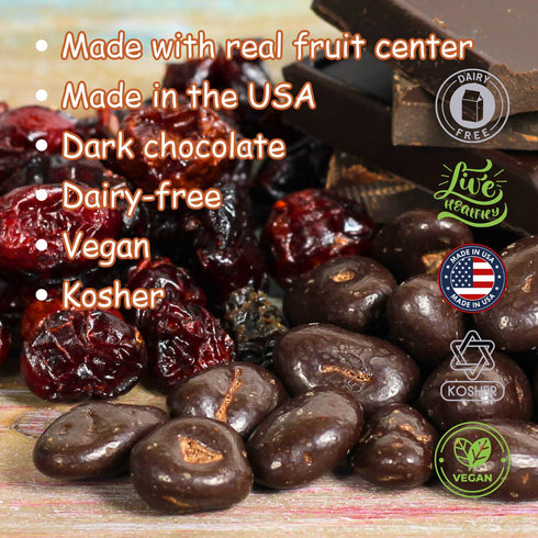 5 lbs Dark Chocolate Covered Cranberries by Its Delish, Bulk Bag | Gourmet Dark Chocolate Cranberry, Healthy Snacks Dry