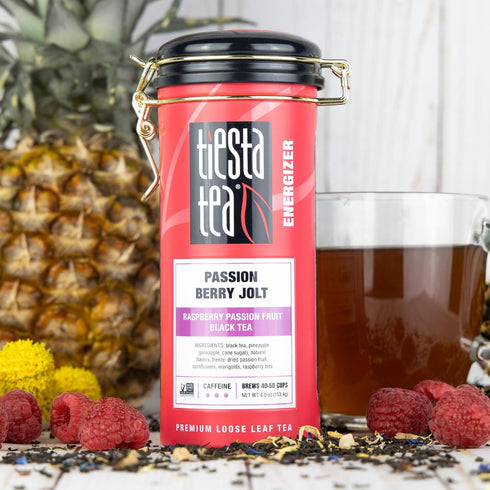 16oz 4oz Tiesta Tea - Passion Berry Jolt, Loose Leaf, Raspberry Passion Fruit Black Tea, Premium High Caffeinated Black