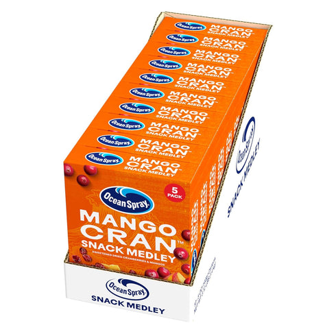 Ocean Spray Mango Cran Snack Medley, Cranberry and Mango Dried Fruit Snack,