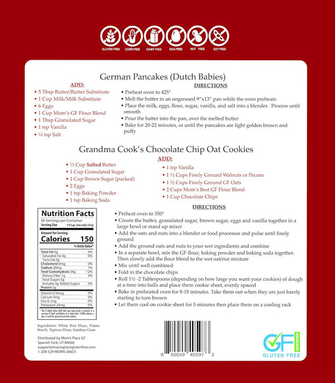 5 lbs Mom's Place Gluten-Free Flour Blend, Vegan, Nut Free, Dairy Free, Corn Free & Soy Free