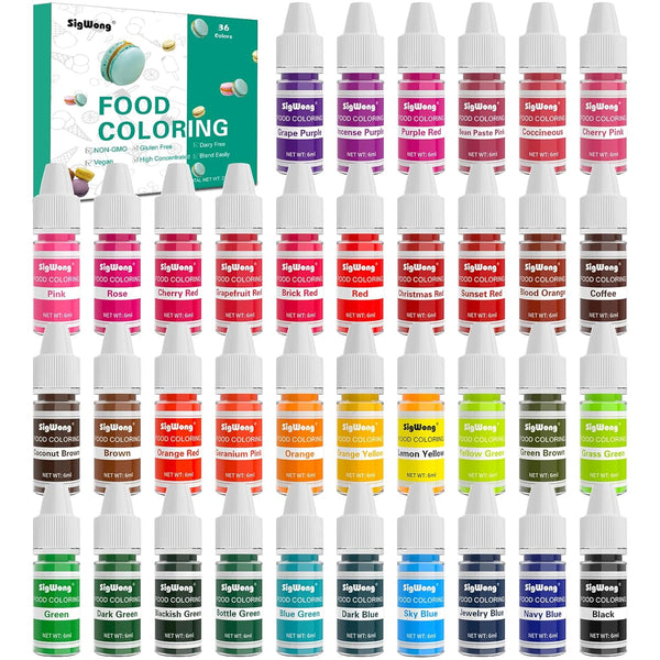 Food Coloring - 36 Color Concentrated Liquid Food Coloring Set - Neon
