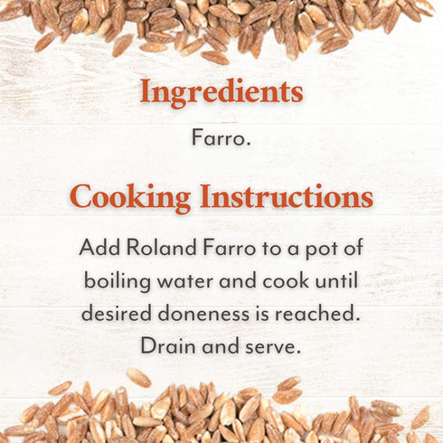 17.6 Pack 3 Roland Foods Pearled Italian Farro, Ounce Bag