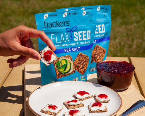 Flackers Organic Sea Salt Flaxseed Crackers, 5 Ounce, Gluten Free, Non GMO, Vegan Snack