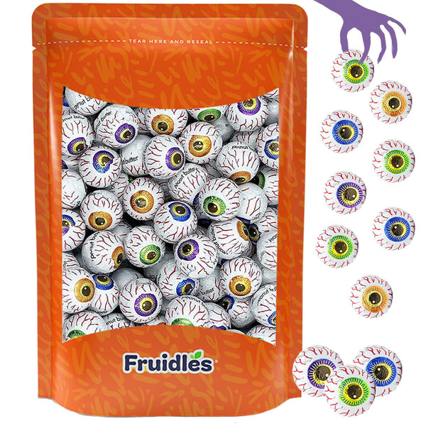 Halloween Peanut Butter Spooky Eye Balls, Trick-Or-Treat Party Bag Fillers, Individually Wrapped
