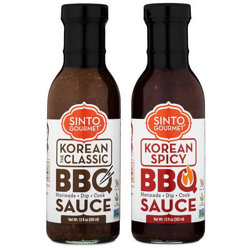 Sinto Gourmet Korean BBQ Sauce 2 Pack- 1 The Classic, 1 Spicy : BBQ