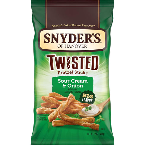 Snyder's of Hanover, Sour Cream & Onion Twisted Pretzel Sticks, 12 Oz
