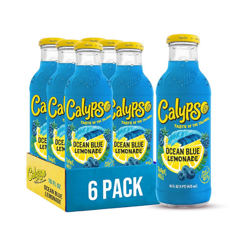 Calypso Lemonade, Ocean Blue Lemonade, Made with Real Fruit, 16 Fl Oz