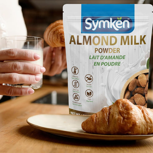 17.6 Oz (500g) (15%) SYMKEN Almond Milk Powder | Pure Almond | No added sugar | Vegan | Gluten free | Lactose free |