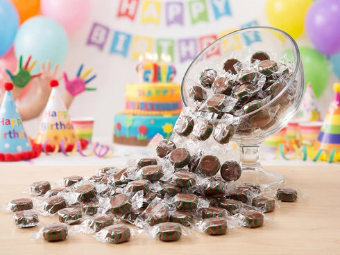 Emporium Candy 2 lbs Chocolate Starlight Candy - Bulk Minty Cocoa Hard Swirl Individually Wrapped Classic Dessert Mint