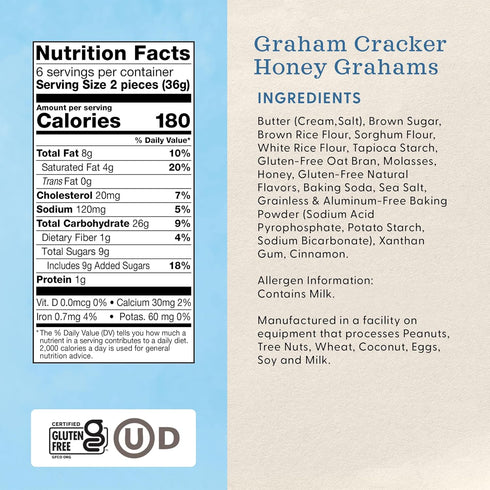7.5 (Pack 6) Pamela's Traditional Honey Grahams, Gluten Free, Ounces