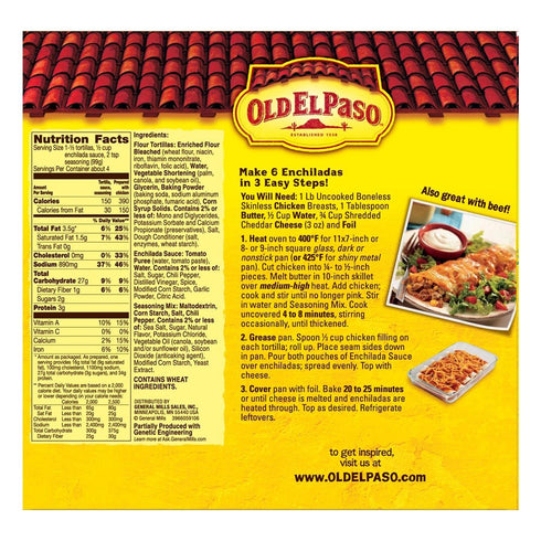 14 oz (pack 6) Old El Paso Enchilada Dinner Kit Box