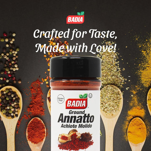 2.75 oz Badia Ground Annatto Achiote Powder with Mildly Earthy and Peppery Flavor Natural Seasoning and Coloring