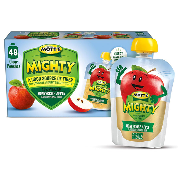 Mott's Mighty Honeycrisp Apple Applesauce, 3.2 Oz Clear Pouches, 48 Count (4