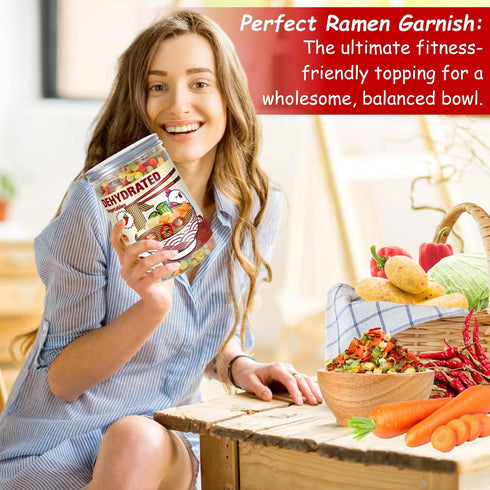 9 12.35oz Dried Ramen Toppings Dehydrated Vegetables Mixed Vegetable Green & Red Bell Peppers, Natural Dried Veggie