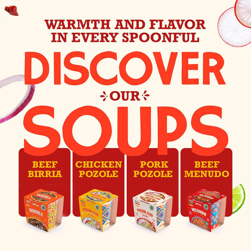 POZOLAZO 6-Pack | Birria Mexican Beef Stew - Freeze-Dried - Authentic Mexican Flavor with Real Tender Beef, Chiles