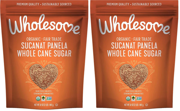Wholesome Sweeteners 32-Ounce Organic Sucanat Panela Whole Cane Sugar, Fair Trade, Non-GMO