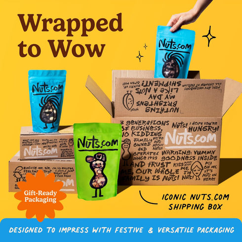 Package Nuts.com - Nuts and Dried Fruits Snack Box Gourmet Mix Assortment for Festive Gifts Includes Mixed Nuts, Dried