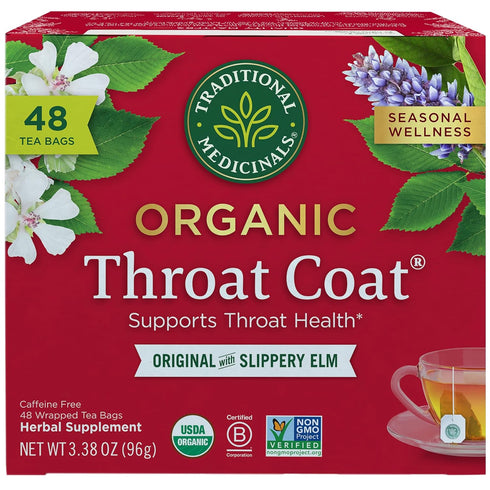 Traditional Medicinals Organic, Throat Coat Tea, Original with Slippery Elm - Supports