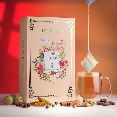 Set 12 48 The Vedas Book Of Tea Gift | Assorted Tea Bags Gift Box | Christmas Gift | Exotic Herbal Tea Blends