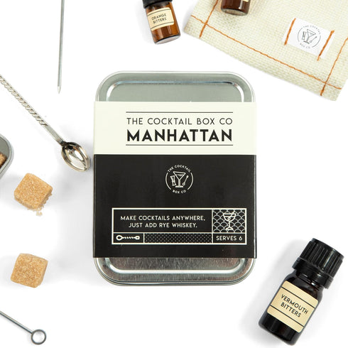 The Cocktail Box Co. Manhattan Cocktail Kit, Handcrafted Mixology Set for Him or Her, 1 Kit