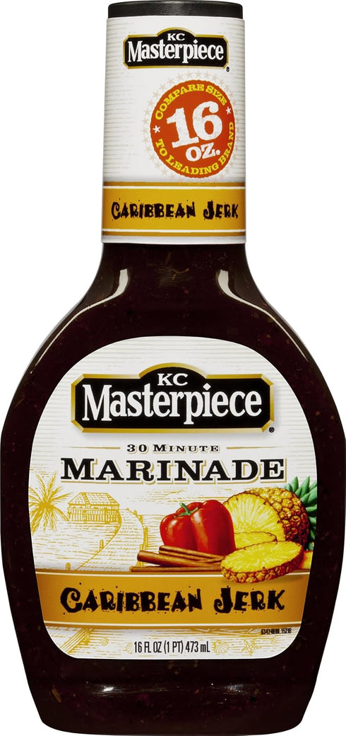 KC Masterpiece Marinade, Caribbean Jerk, 16 Fluid Ounces