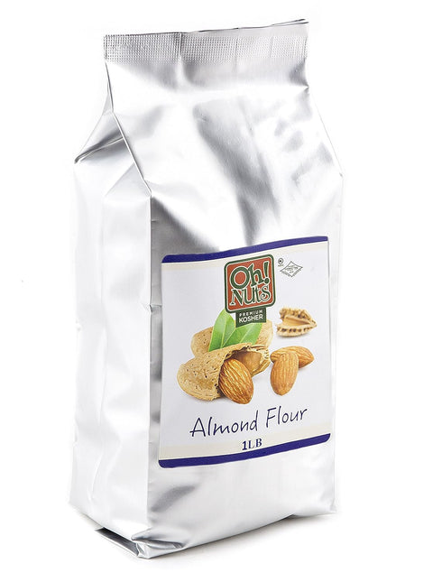Oh! Nuts Almond Ground Flour Meal, All Natural Unblanched Almond Flour, 1 LB Resealable Bulk Pack