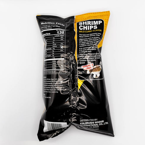 3 Pack 2 oz Kinjirushi Authentic Japanese Curry Shrimp Chips, of Bags, Crispy Asian Snack, Mild Curry Flavor, Product