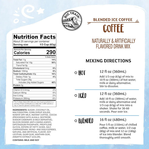 3.5 (Pack 1) Big Train Blended Ice Coffee Beverage Mix, Pound
