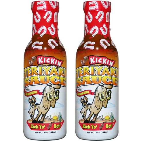 Kickin' Spicy Teriyaki Sauce with Habanero 13 oz (2 Pack) - Premium Gourmet Stir Fry Sauce